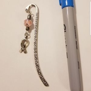 Pink Ribbon Bookmark beaded